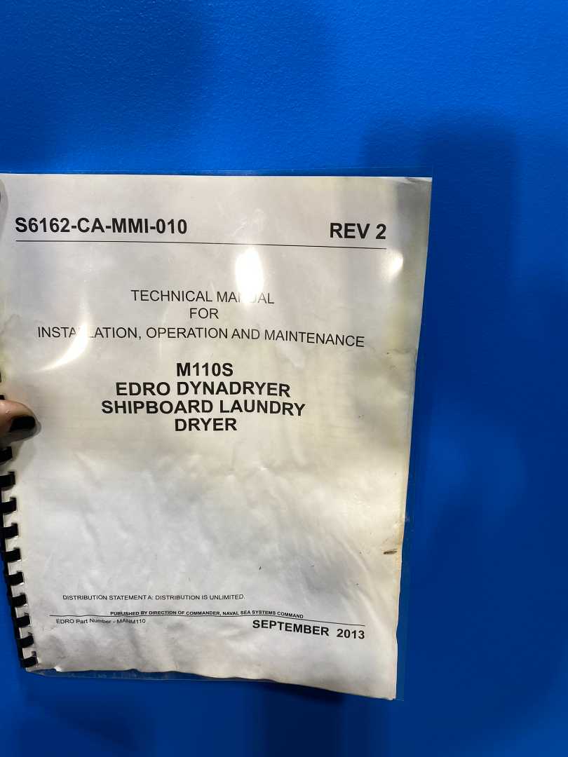 2014 Edro Dyna M110S Steam Dryer - 110 lb Capacity, 3-Phase 440V - Industrial Laundry Dryer with Manual