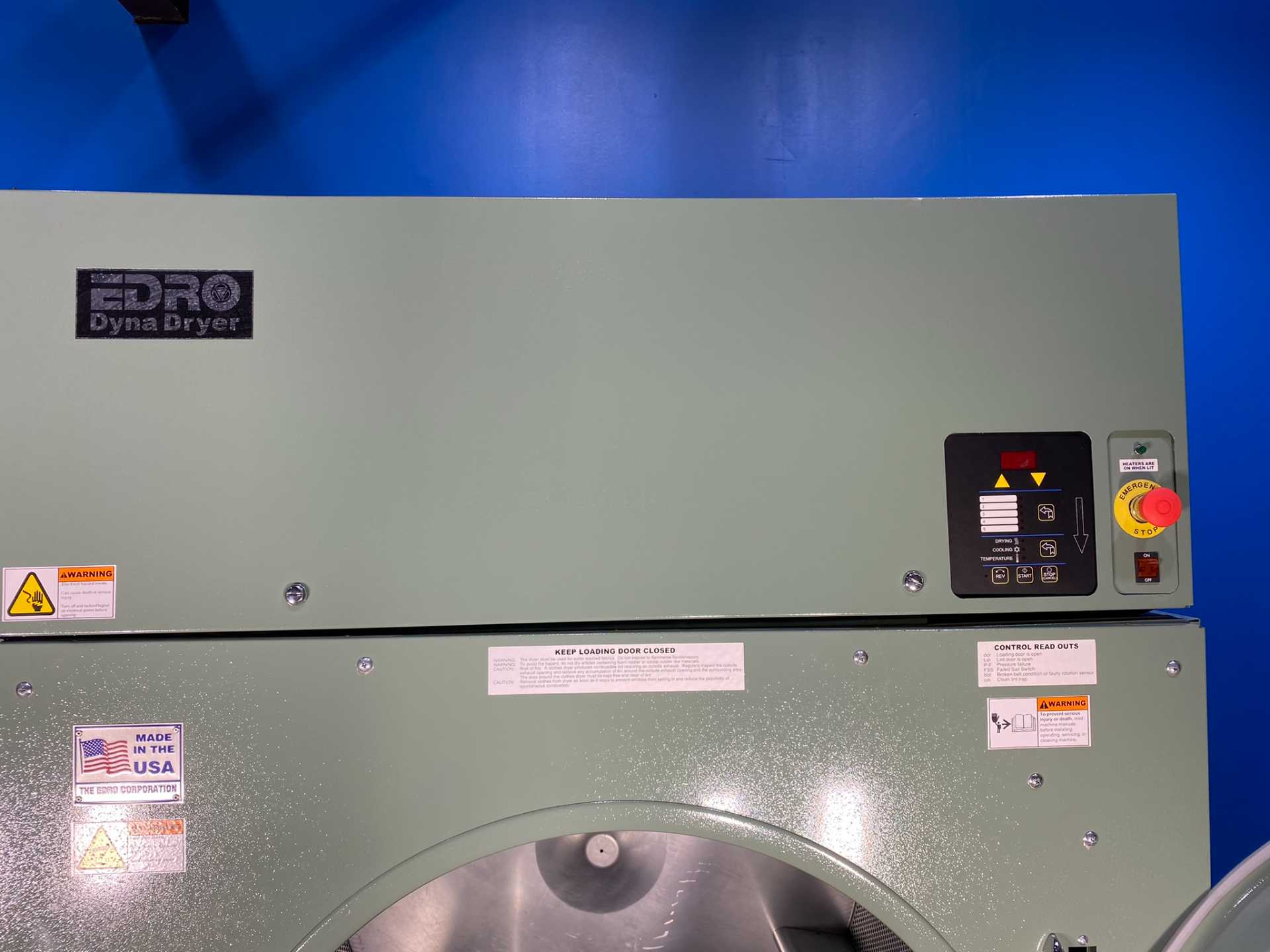2014 Edro Dyna M110S Steam Dryer - 110 lb Capacity, 3-Phase 440V - Industrial Laundry Dryer with Manual