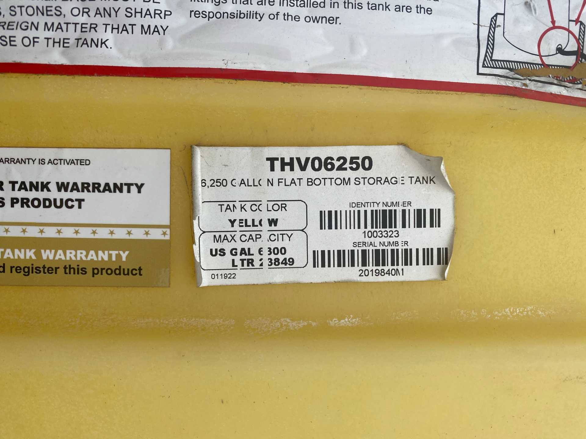 6250 Gallon Model THV06250 Flat Bottom Storage Tank Yellow