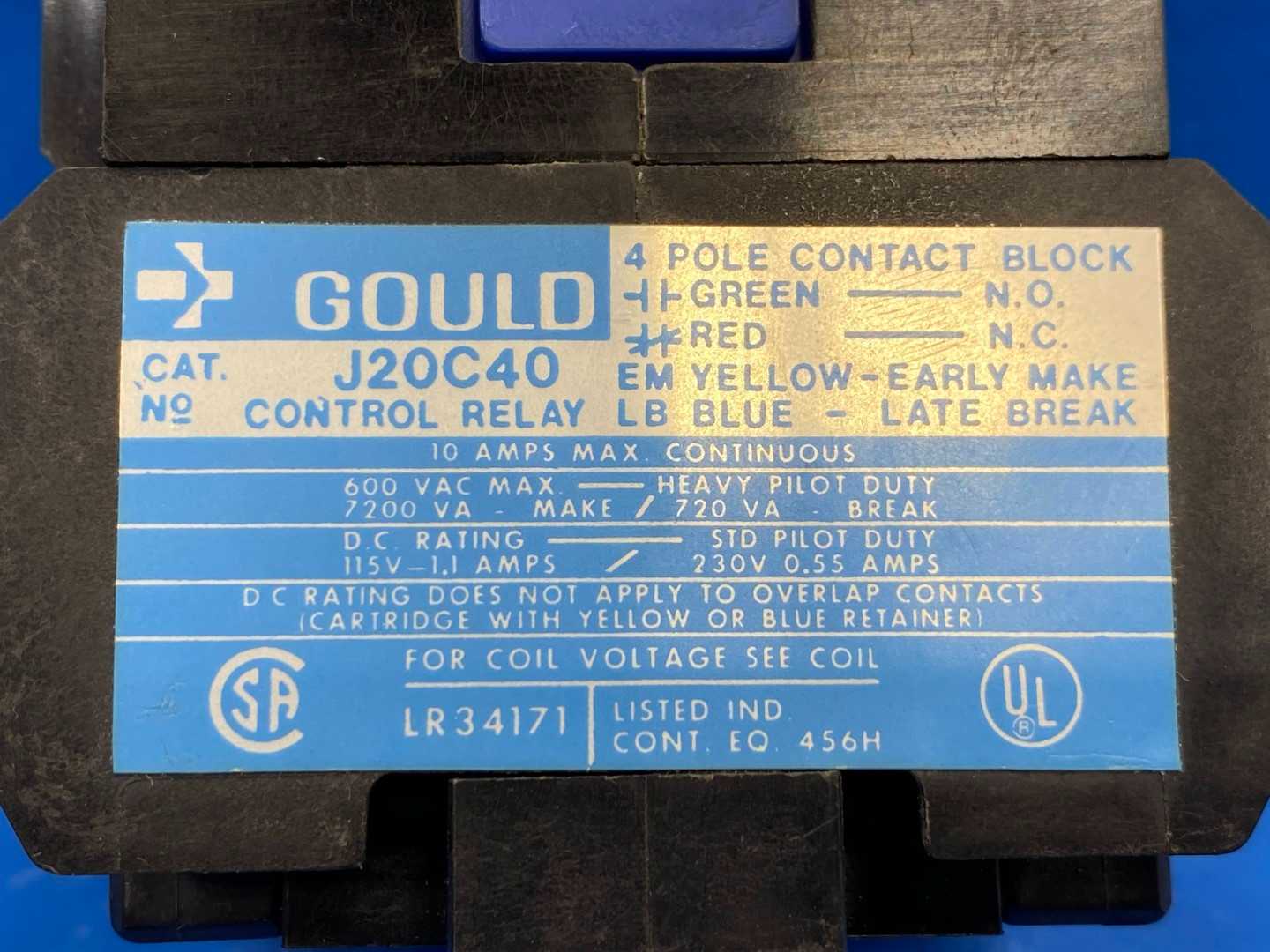 Gould Magnet Block 300v And 600v For Control Relay