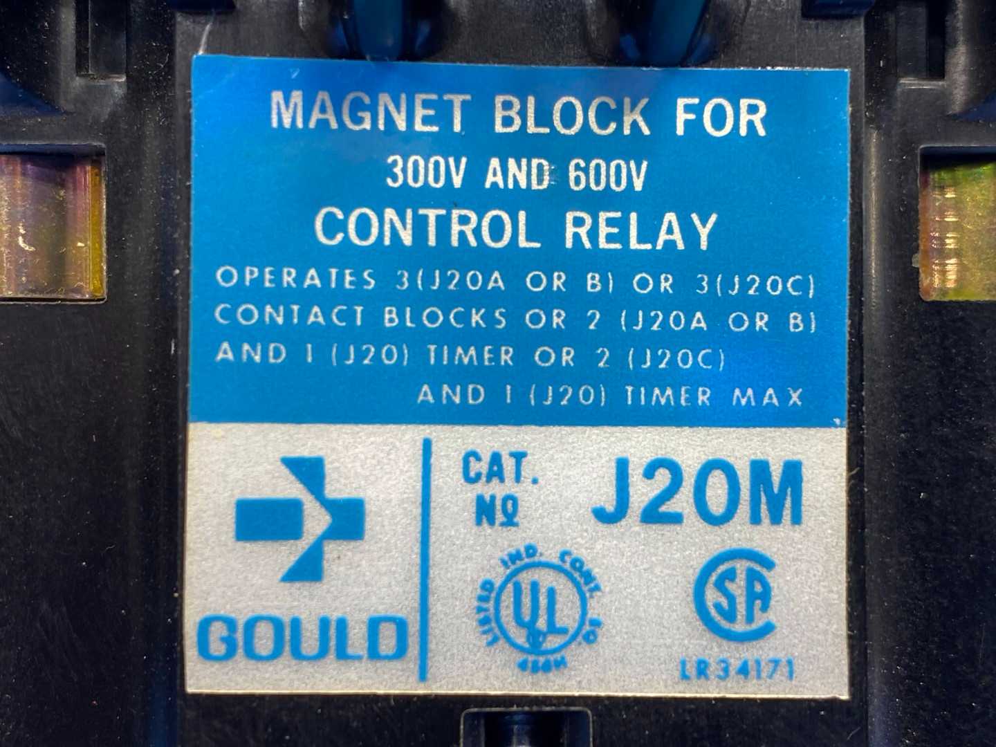 Gould Magnet Block 300v And 600v For Control Relay