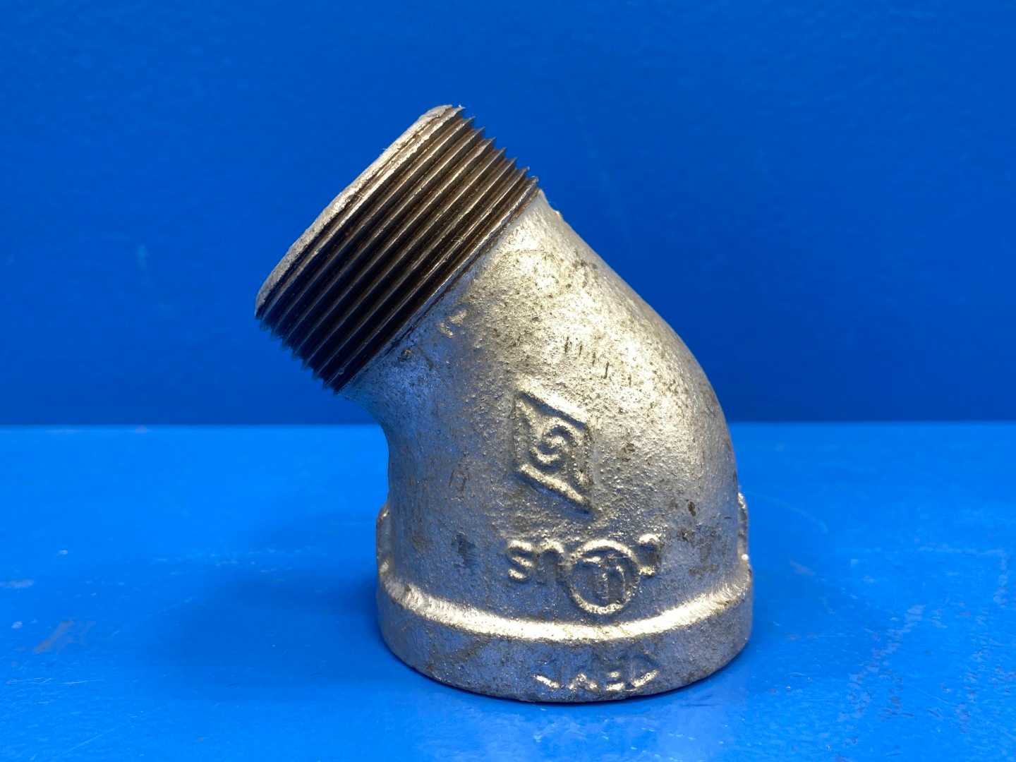 1-1/2" 45° 150 lb. Galvanized Malleable Iron Street Pipe Elbow (466547)