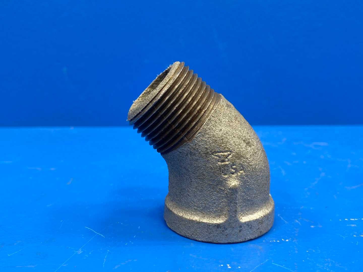 1" 45 degree 50 lb Galvanized Malleable Iron Street Pipe Elbow  (66545)