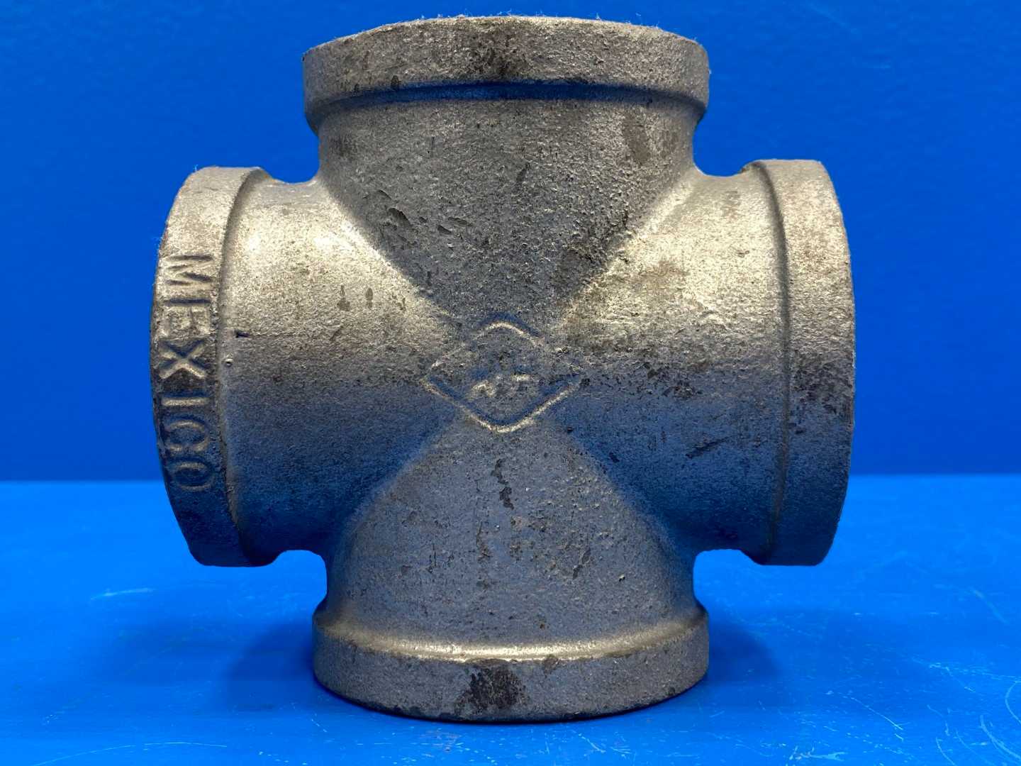 2" NPSC 150 lb Galvanized Malleable Iron Pipe Cross (Domestic) (66984)