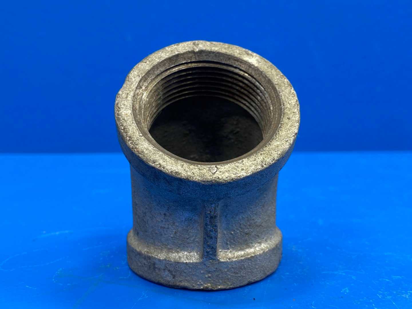 1-1/4" NPSC 45° 150 lb Galvanized Malleable Iron Pipe Elbow (Domestic) (66520)