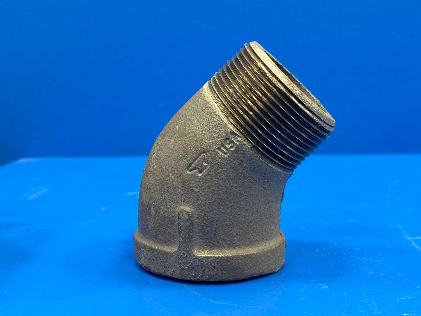 1-1/2" 45° 150 lb Galvanized Malleable Iron Street Pipe Elbow (Domestic) (66547)