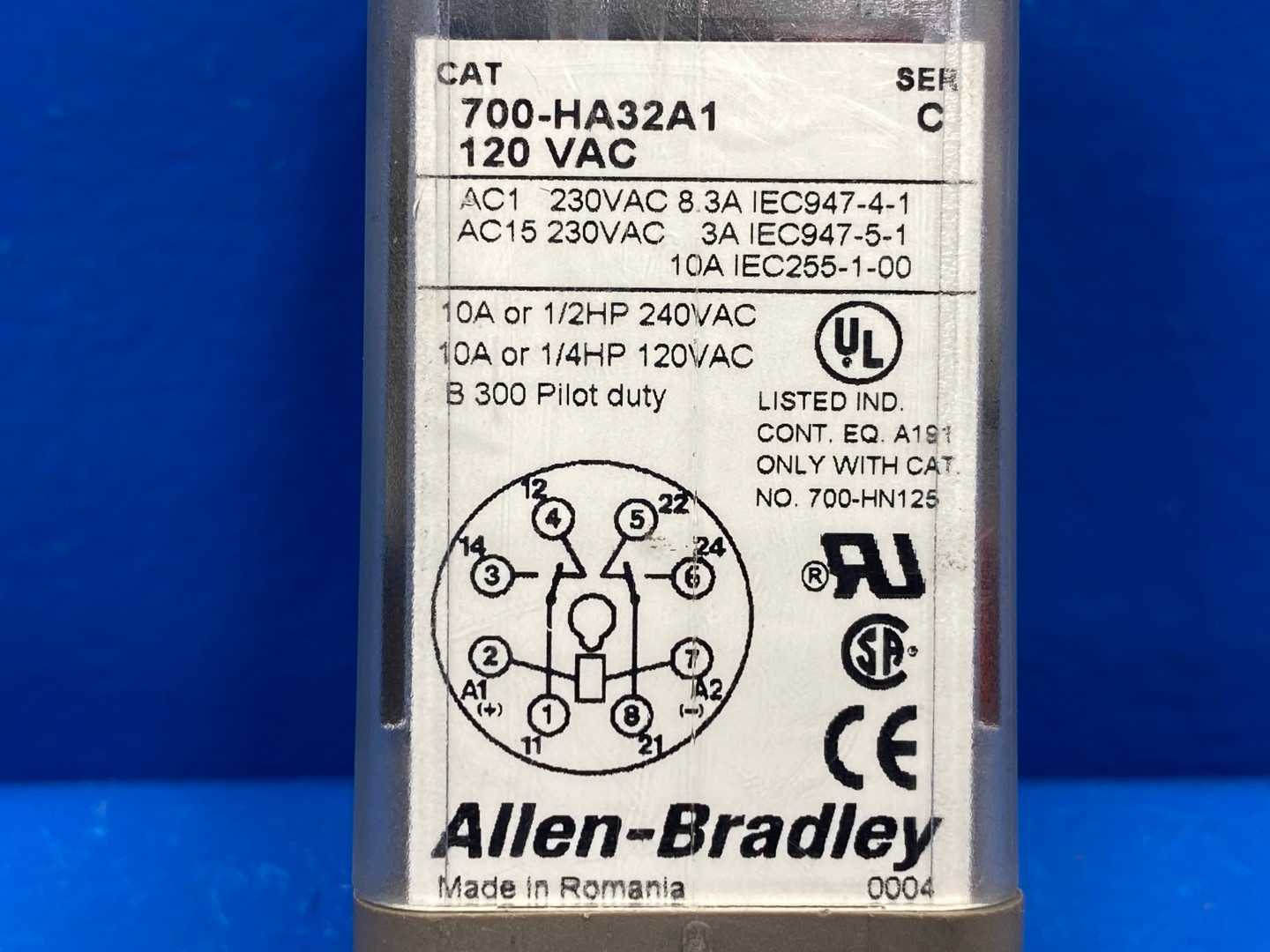 Allen Bradley 700- HA32A1 700-HA General Purpose Tube Relay 120V serC