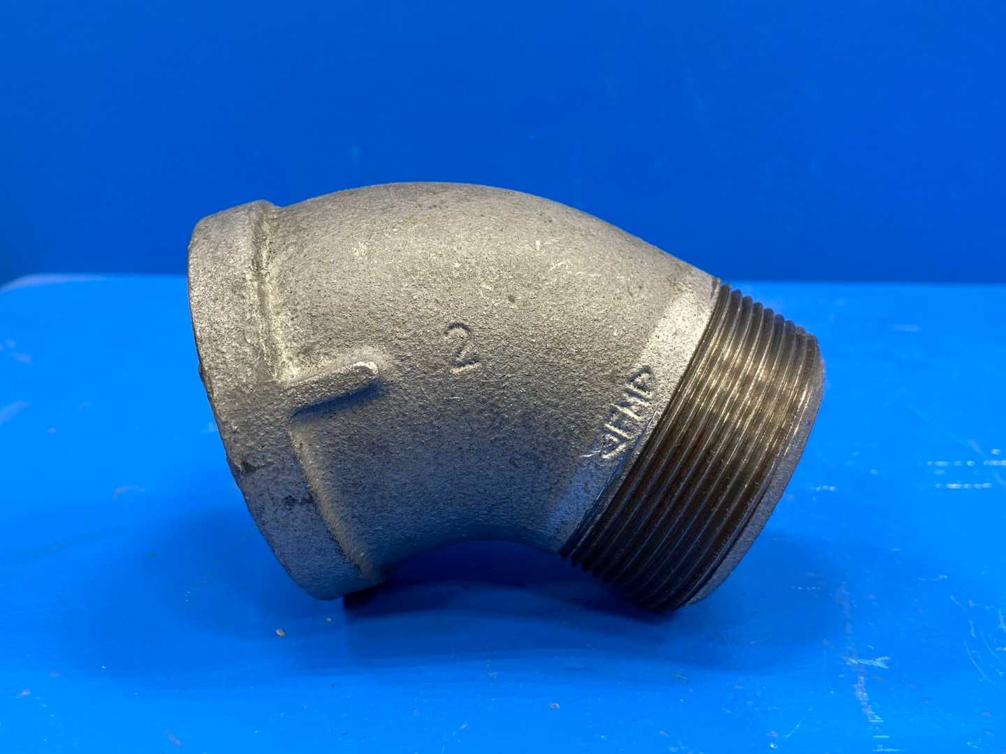 2" NPSC 45° 150 lb Galvanized Malleable Iron Street Pipe Elbow (Domestic)(66548)