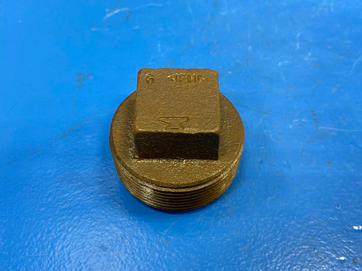 1-1/2" NPSC 150 lb. Black Cast Iron Square Solid Pipe Plug (66377)