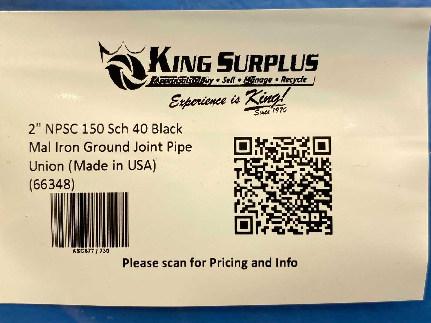 2" NPSC  150 Sch 40 Black Malleable Iron Ground Joint Pipe Union(66348)