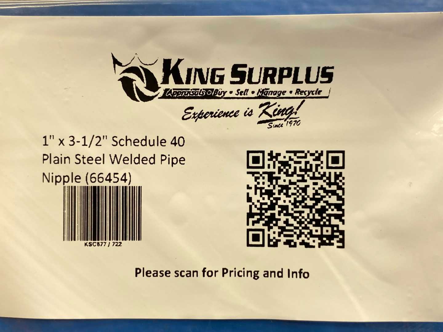 1" x 3-1/2" Schedule 40 Plain Steel Welded Pipe Nipple (66454)