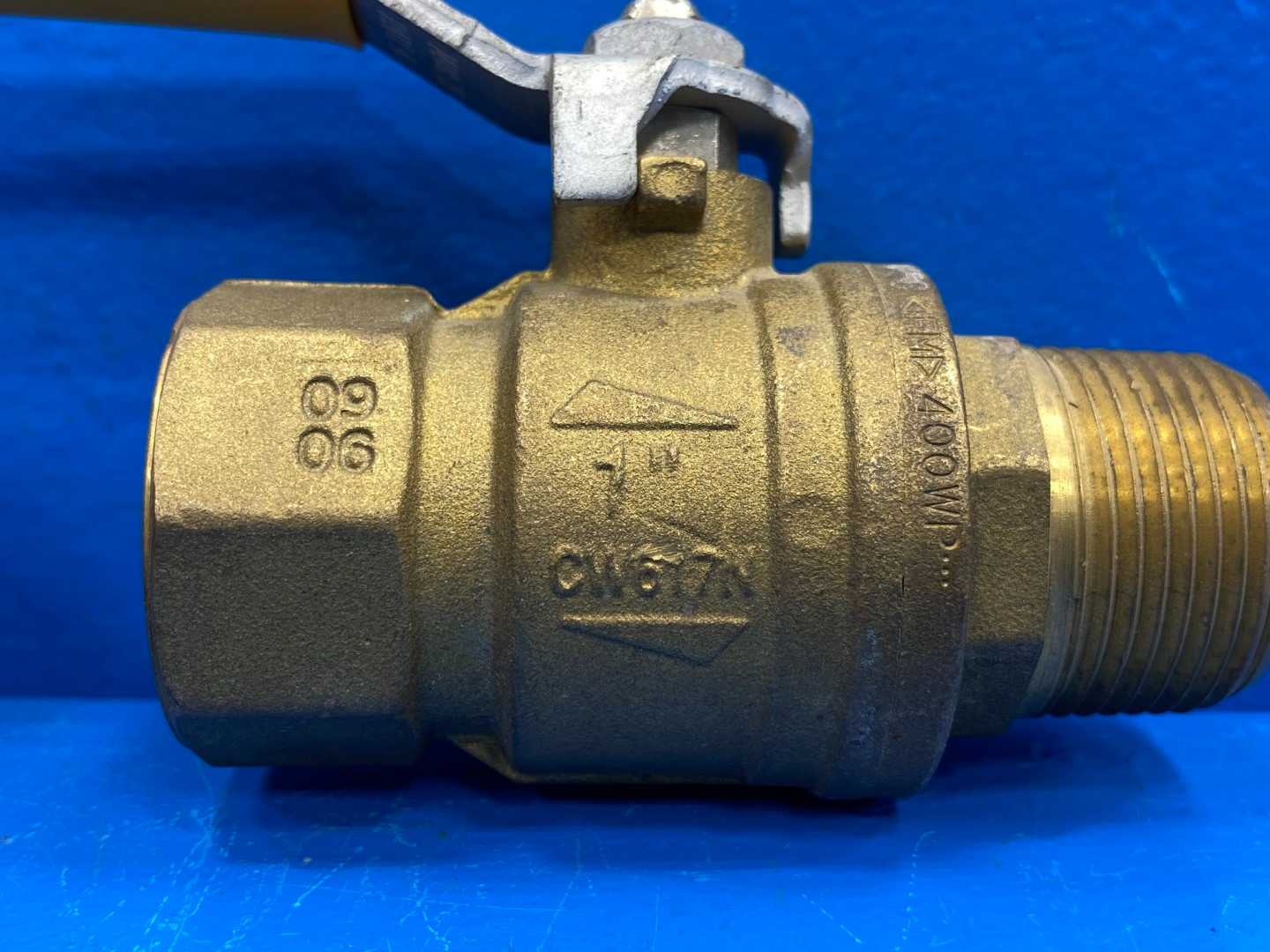 1" M-NPTxF-NPT Full Port Hot Forged Brass Ball Valve w/ Lever Handle (0427037)