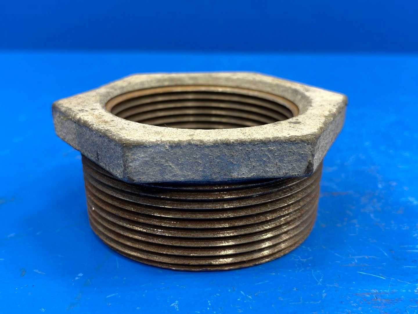 2" NPSC x 1-1/2" NPSC 150lb Galv Mal Iron Hex Bushing (Domestic) (66599)