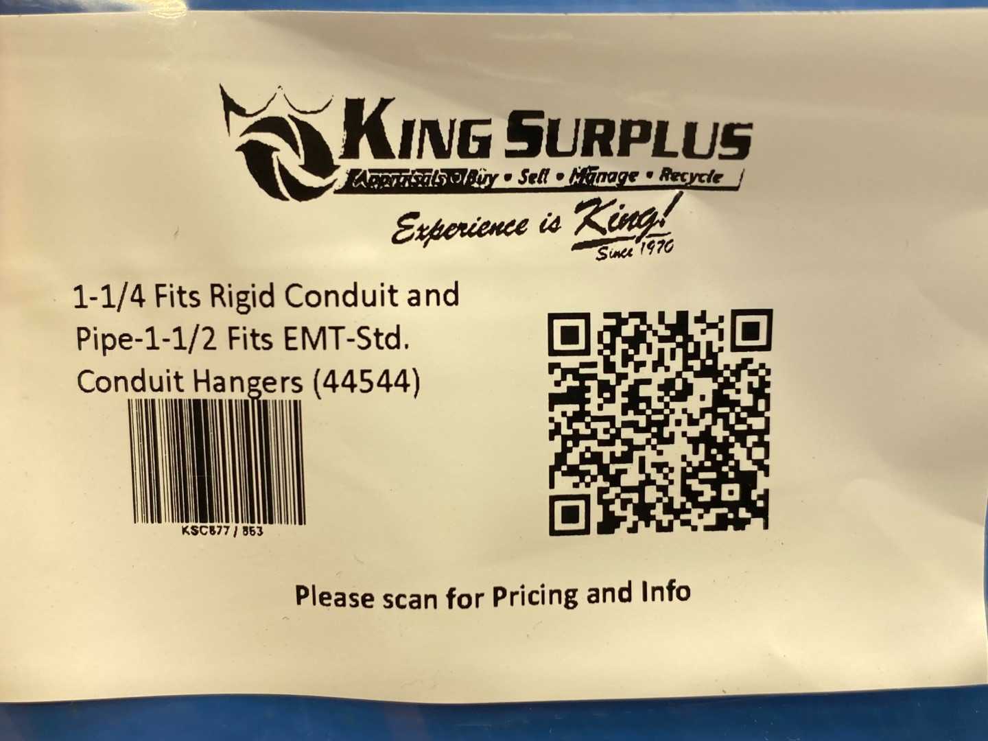 1-1/4 Fits Rigid Conduit and Pipe-1-1/2 Fits EMT-Std. Conduit Hangers (44544)