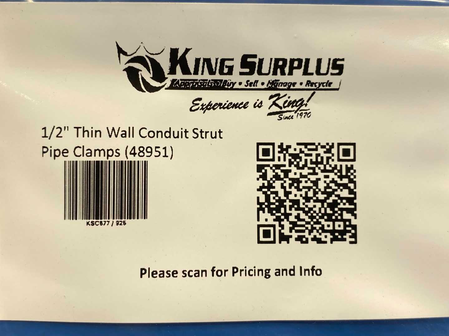 1/2" B-Line TW&IMC STD B2208  Thin Wall Conduit Strut 