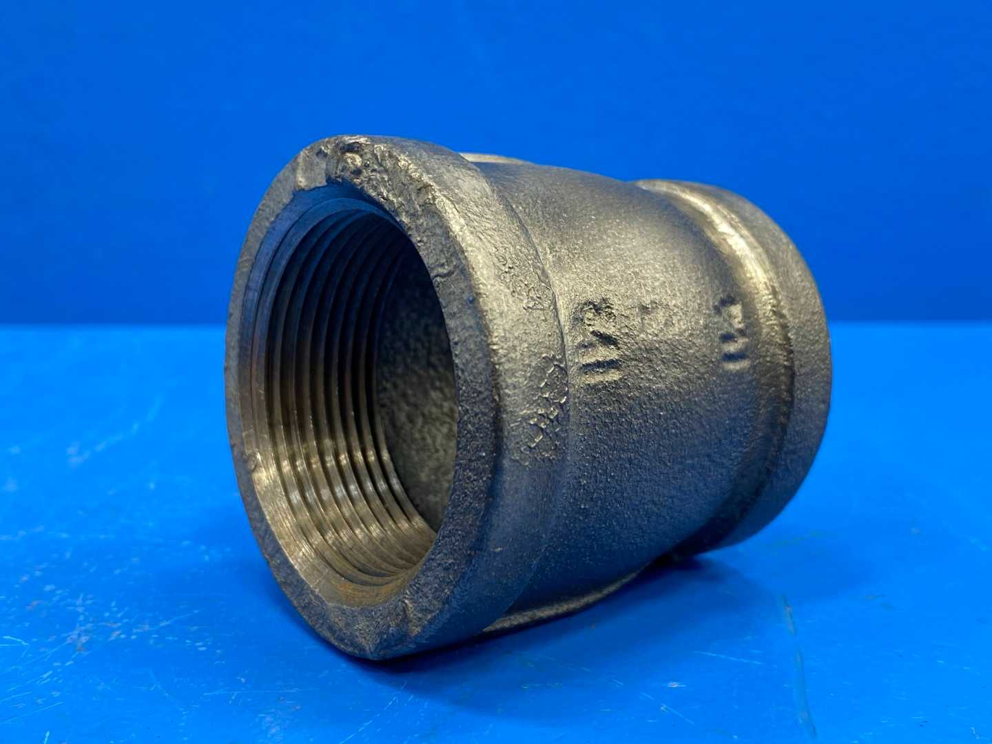 1-1/2" x 1-1/4" Class 150 Sch 40 Black Mal Iron Reducer Coupling (Dom) (66258)