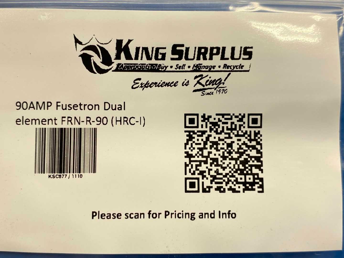 90AMP Fusetron Dual element FRN-R-90 (HRC-I)