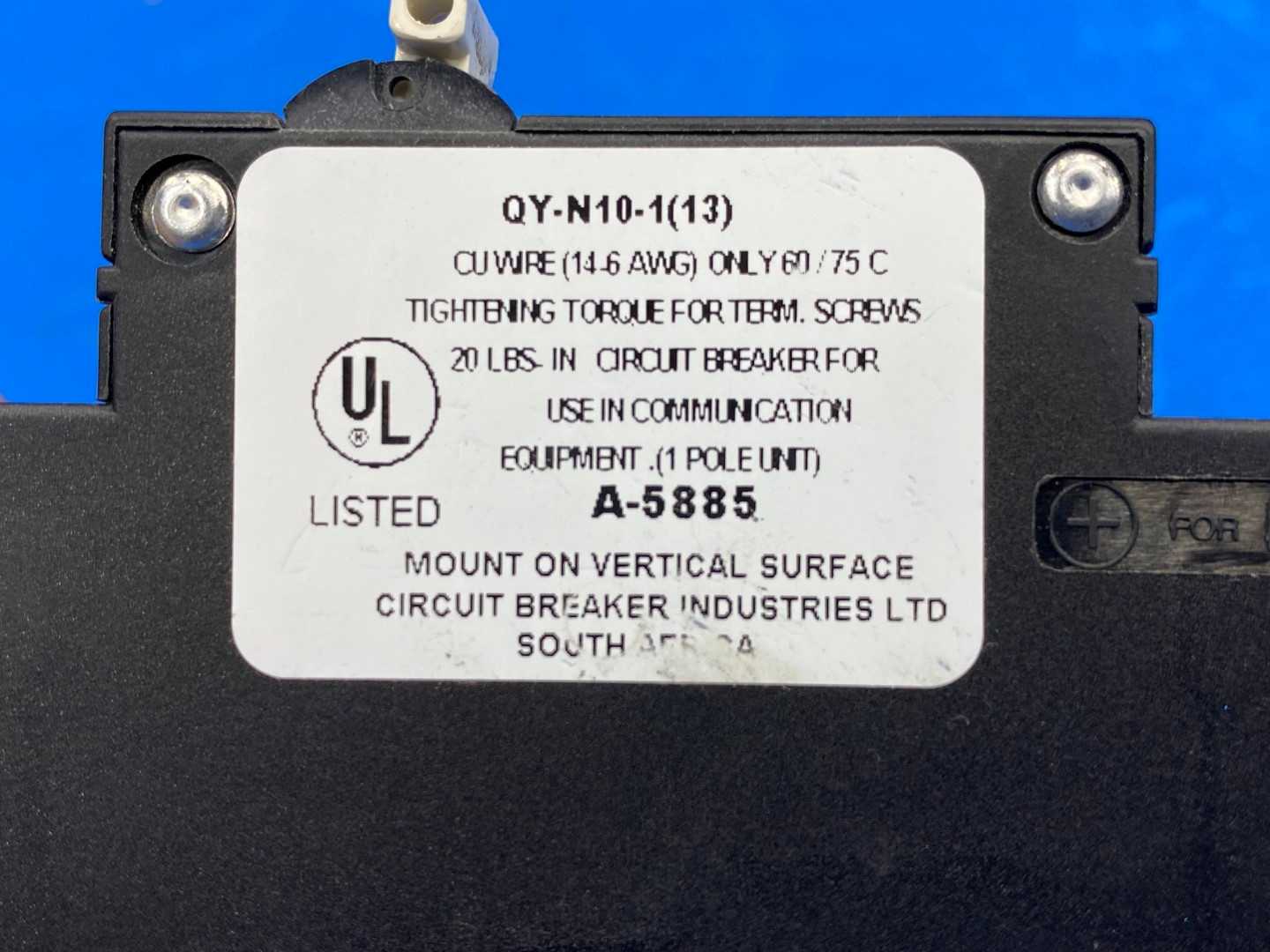 CBI QY-N10-1(13) 5A 1 Pole Circuit Breaker