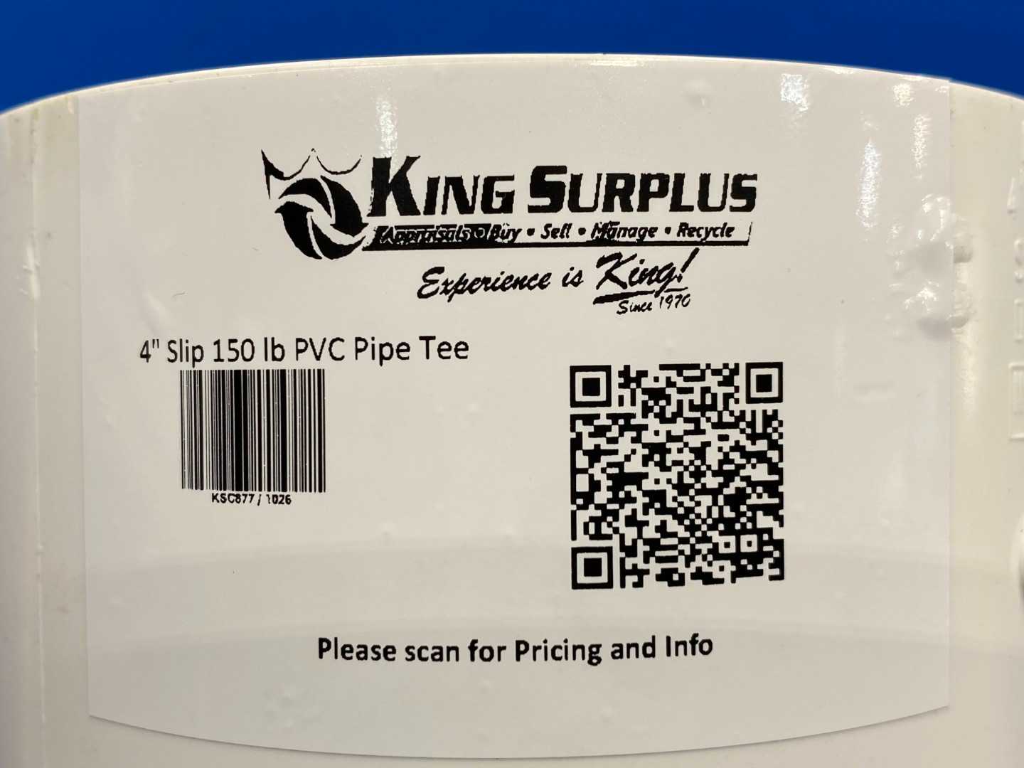 4" Slip 150 lb PVC Pipe Tee