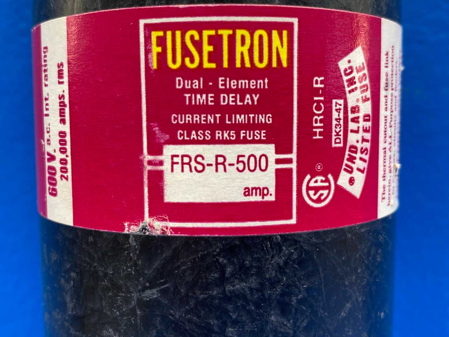 Fusetron FRS-R-500 Class RK5 Fuse 600V (HRCI-R)