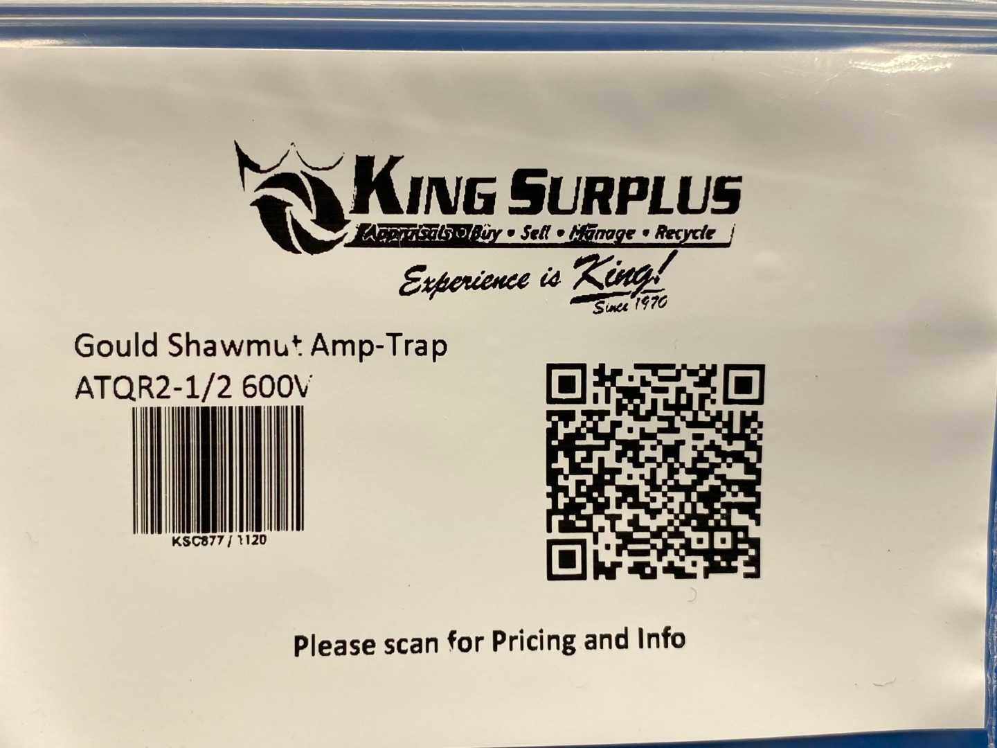 2.5 AMP Ferraz Shawmut Amp-Trap ATQR 2.5
