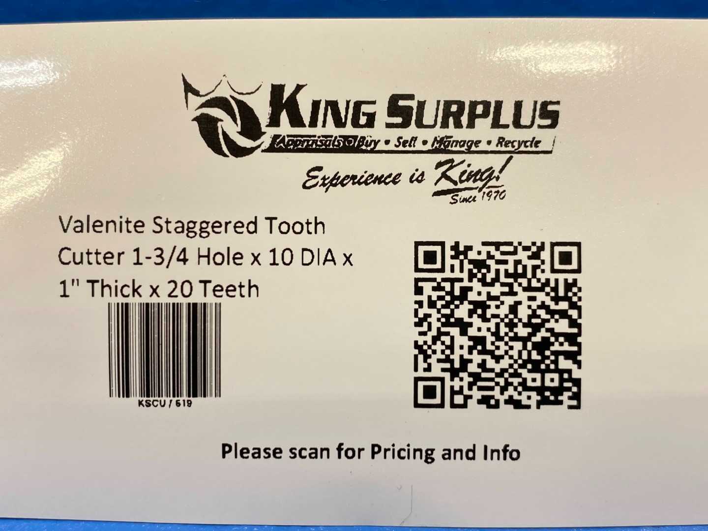 Valenite Staggered Tooth Cutter - 1-3/4" Arbor, 9" Diameter, 1" Thick, 20 Teeth - Precision Cutting Tool