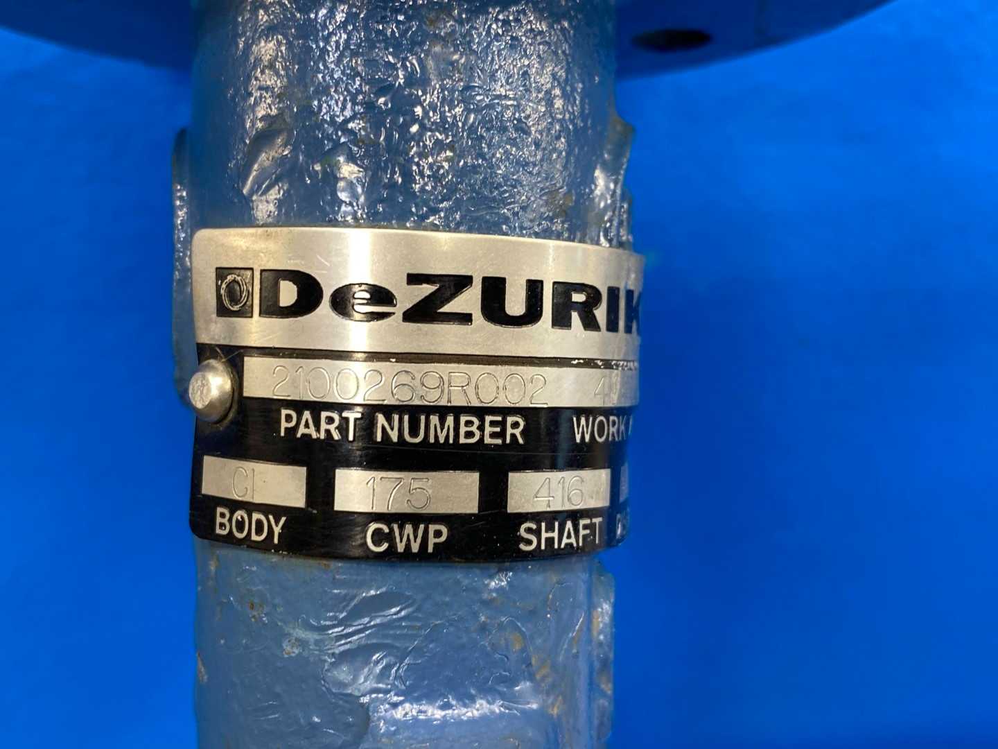 DeZURIK Size 3" Butterfly Valve 2100269T002 CI Body 175 CWP 416 SHAFT