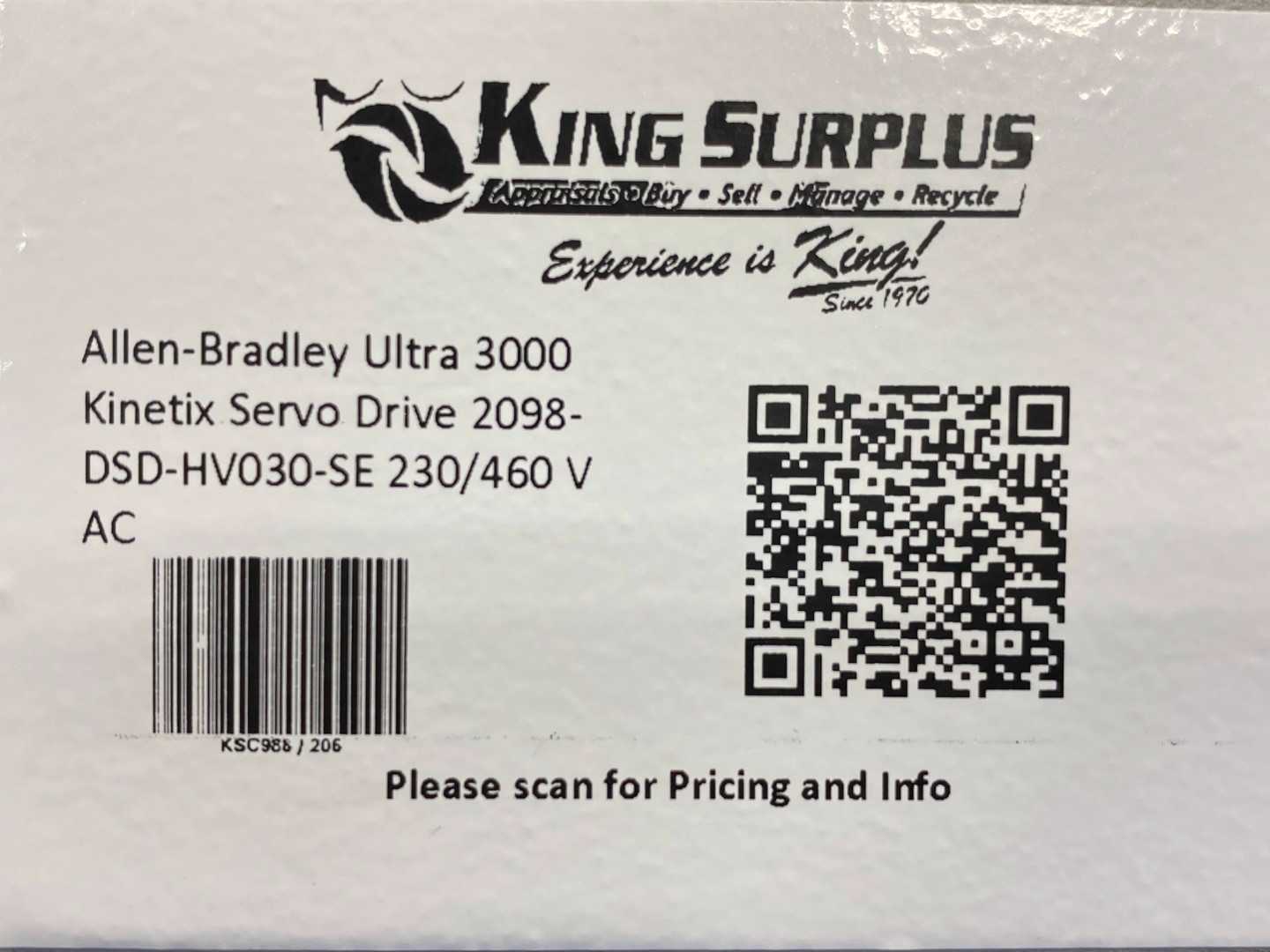 Allen-Bradley Ultra 3000 Kinetix Servo Drive 2098-DSD-HV030-SE 230/460 V AC