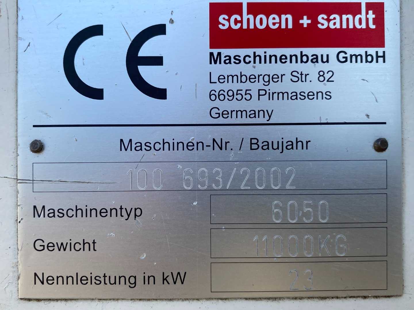 Schoen+Sandt Hydraulic Large Area Die Cutting Machine 6050 Die Cutter