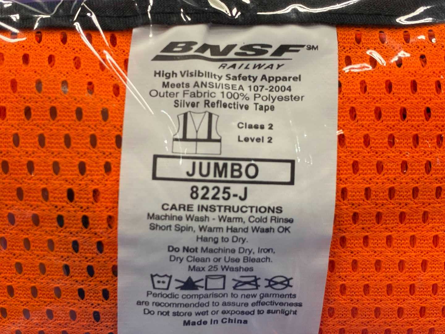 NEW in BOX BNSF Railway Safety Vest Large (Jumbo)