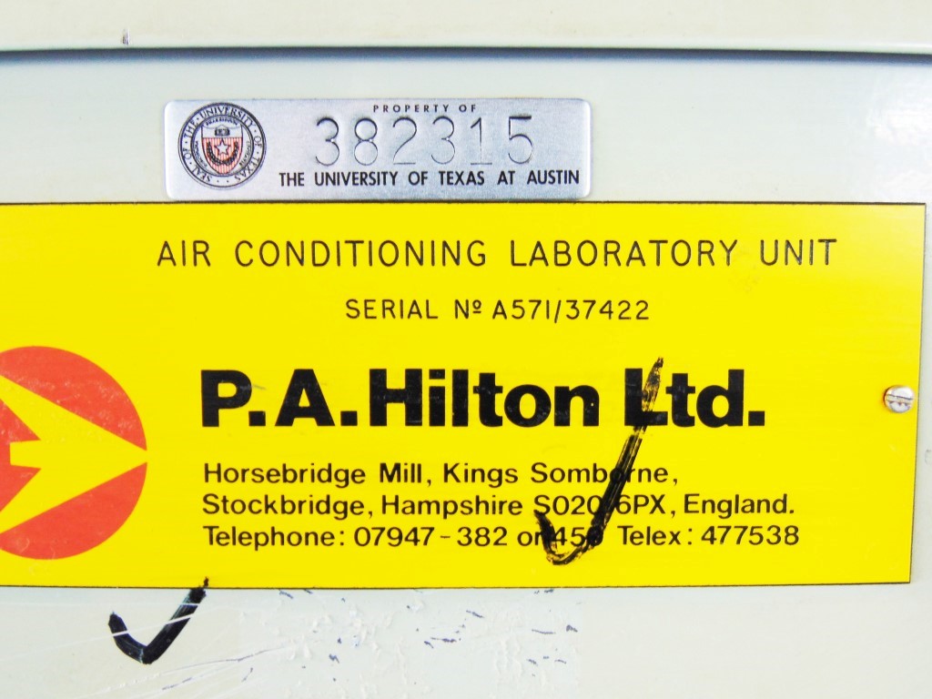 P. A. Hilton A660 Air-Conditioning Laboratory Unit - See yellow tag.