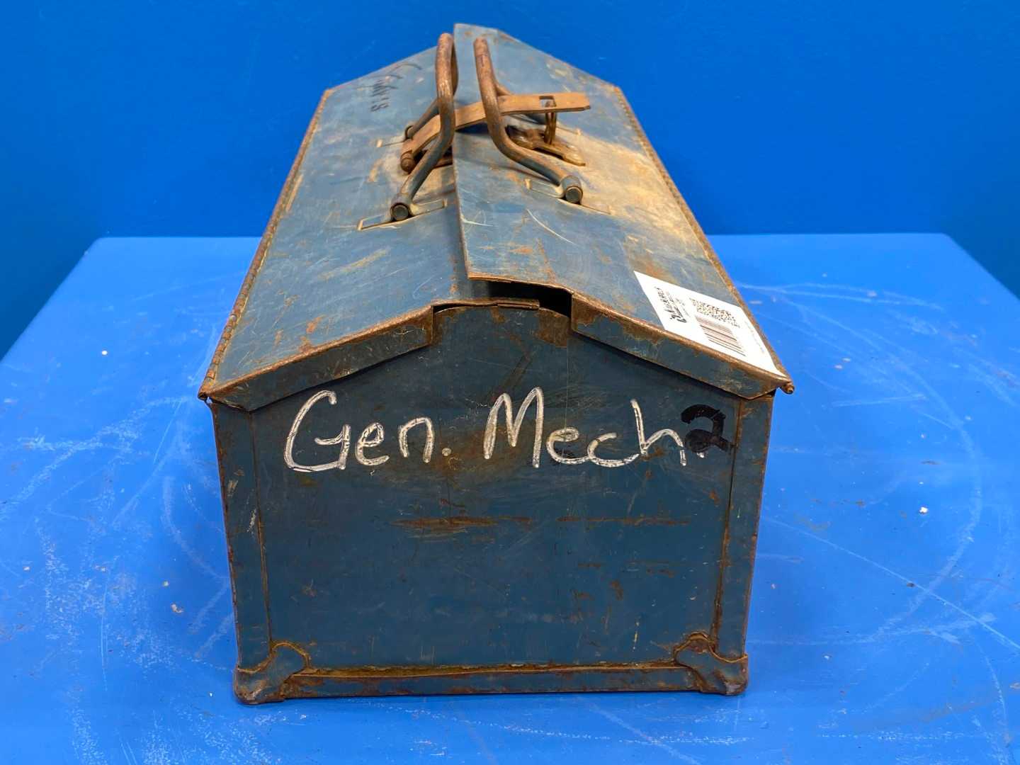 Small Blue mechanics tool box metal