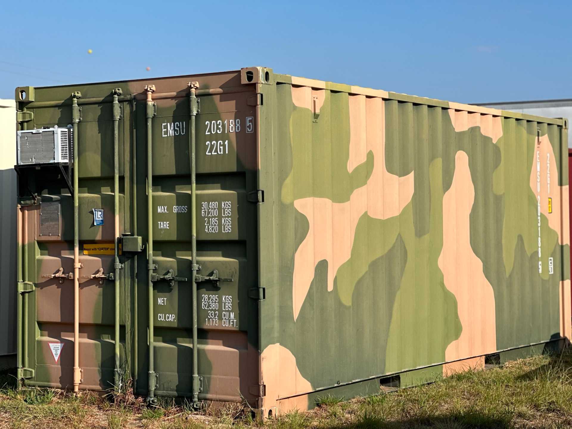 20' New CUSTOM Container CAMO paint, foam insulated & sealed, Electric, AC xxxx