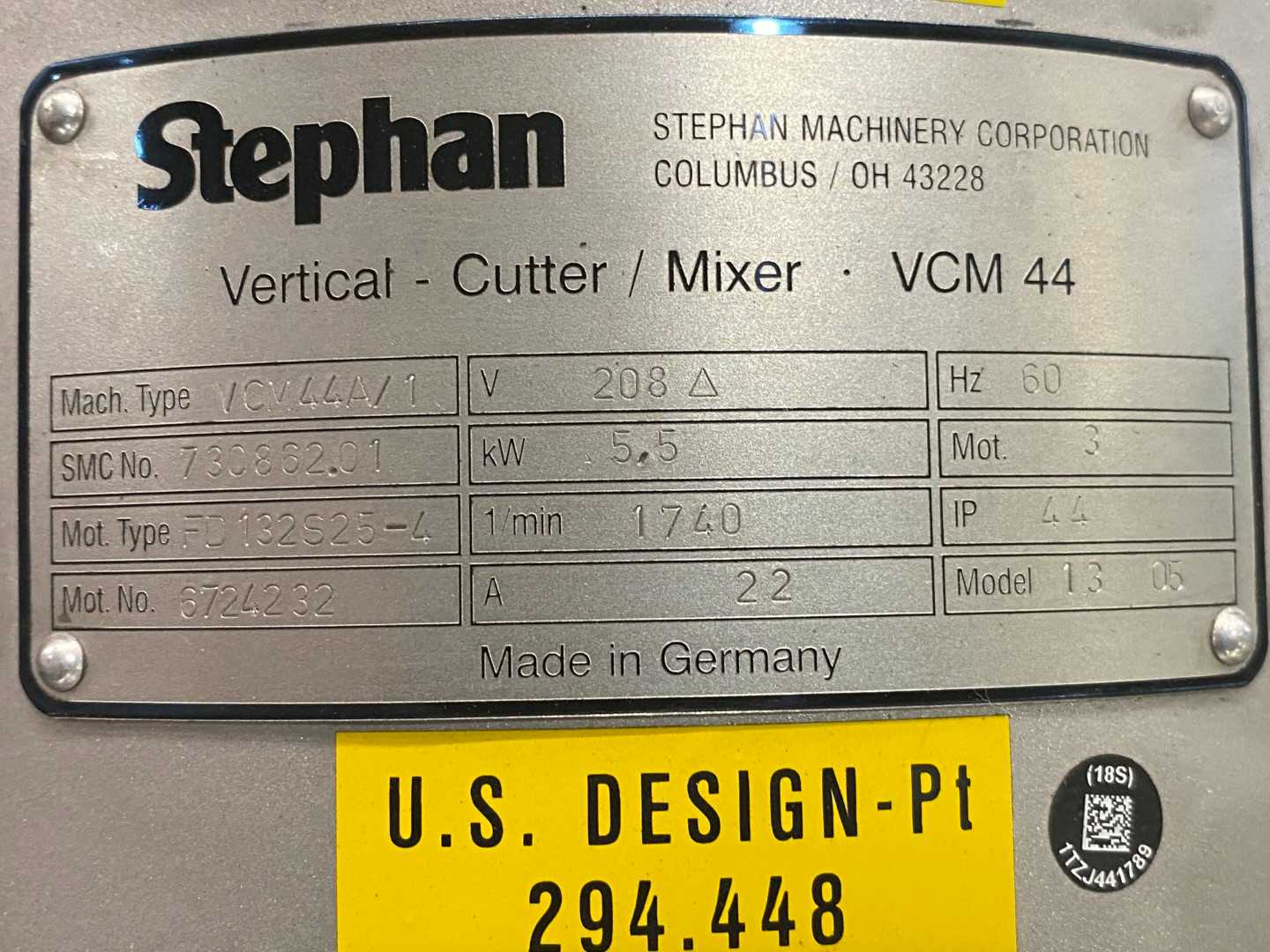 Stephan VCM-44 Vertical Cutter Mixer F