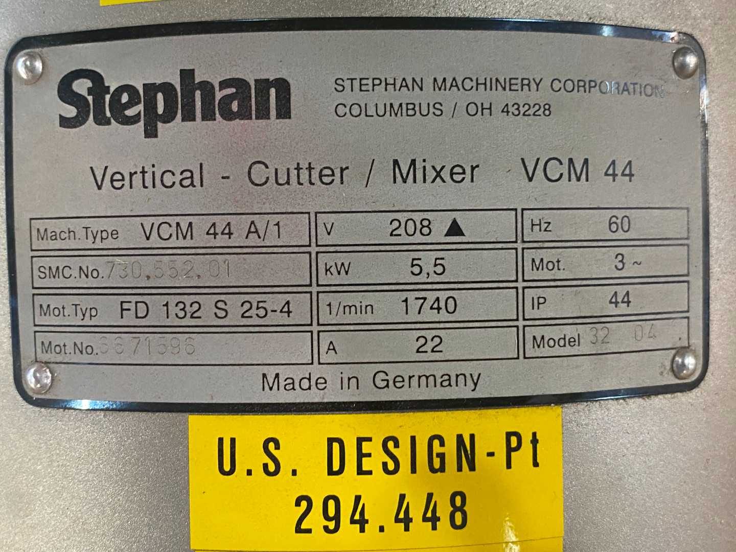 Stephan VCM-44 Vertical Cutter Mixer