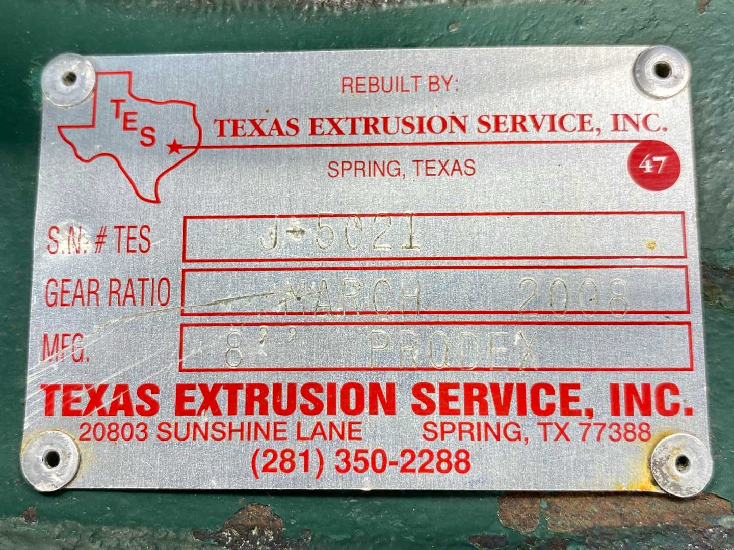 Rebuilt PRODEX J5021 Heavy-Duty Thrust Bearing Assembly – Texas Extrusion Service