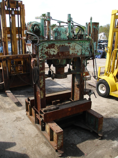 150 Ton Press Hydraulic Straightening Press Old style open hyd pump & motor ASIS