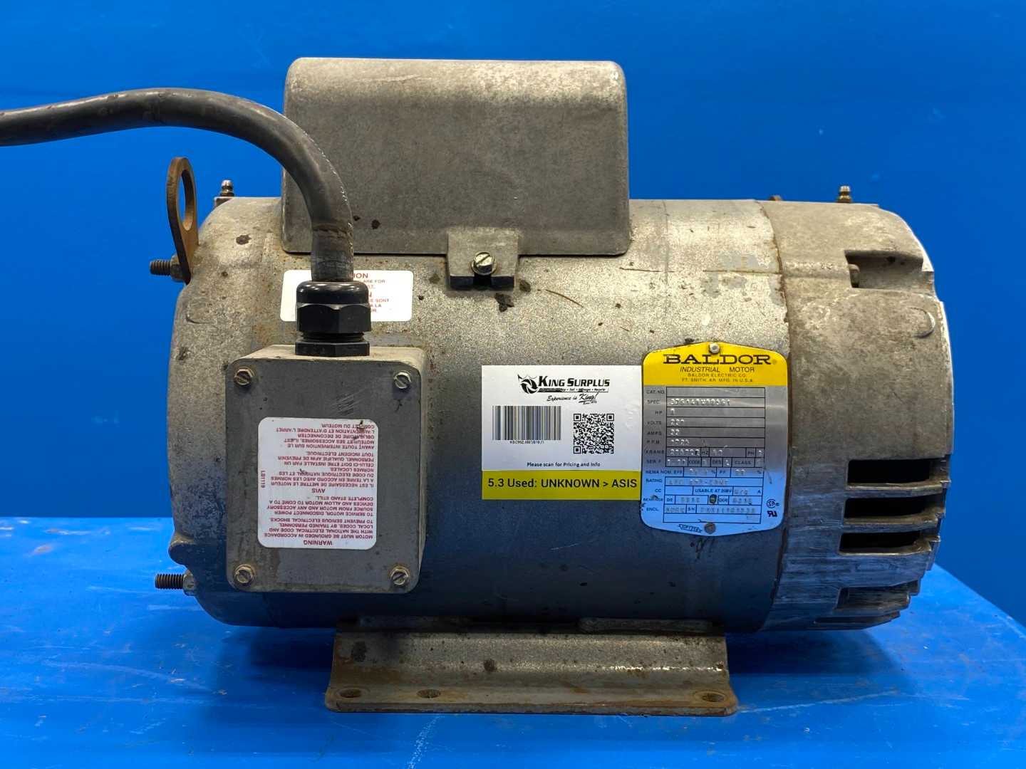 8HP BALDOR 215TC Z FRAME 1725 RPM 230V 1PH 376148W88561