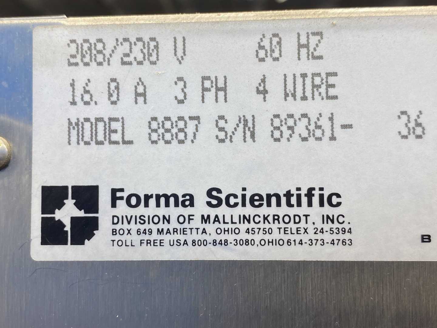 FORMA FURY 8887 GLASSWARE WASHER