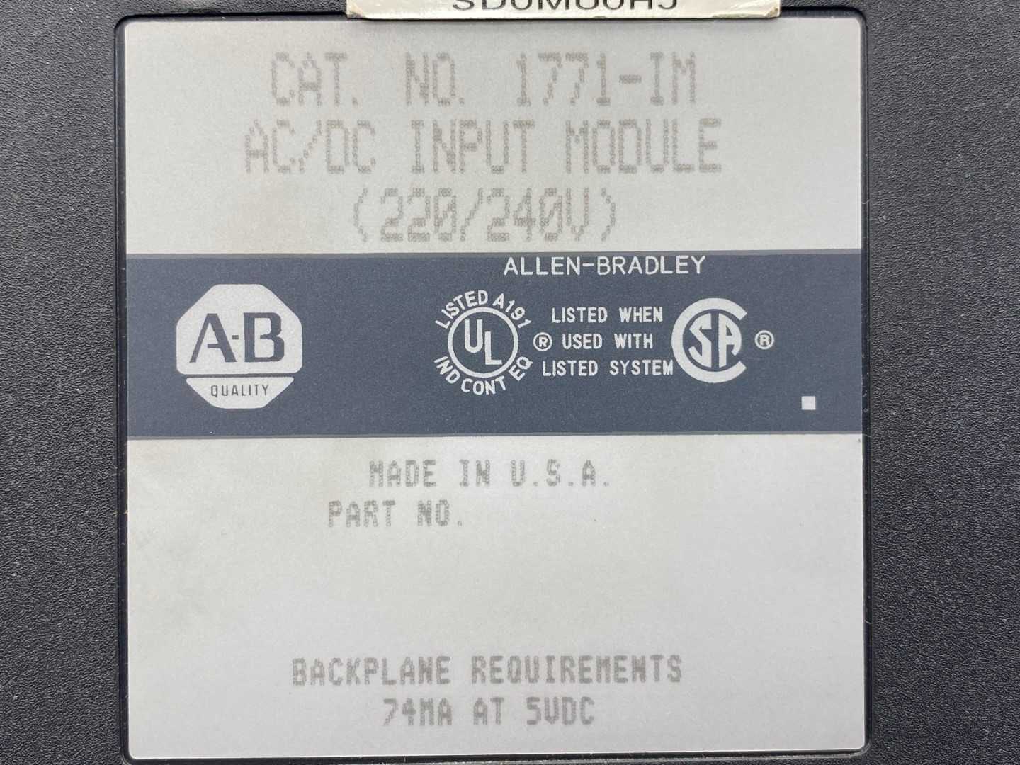 Allen-Bradley 1771-IM AC/DC Input Module (220/240V) 