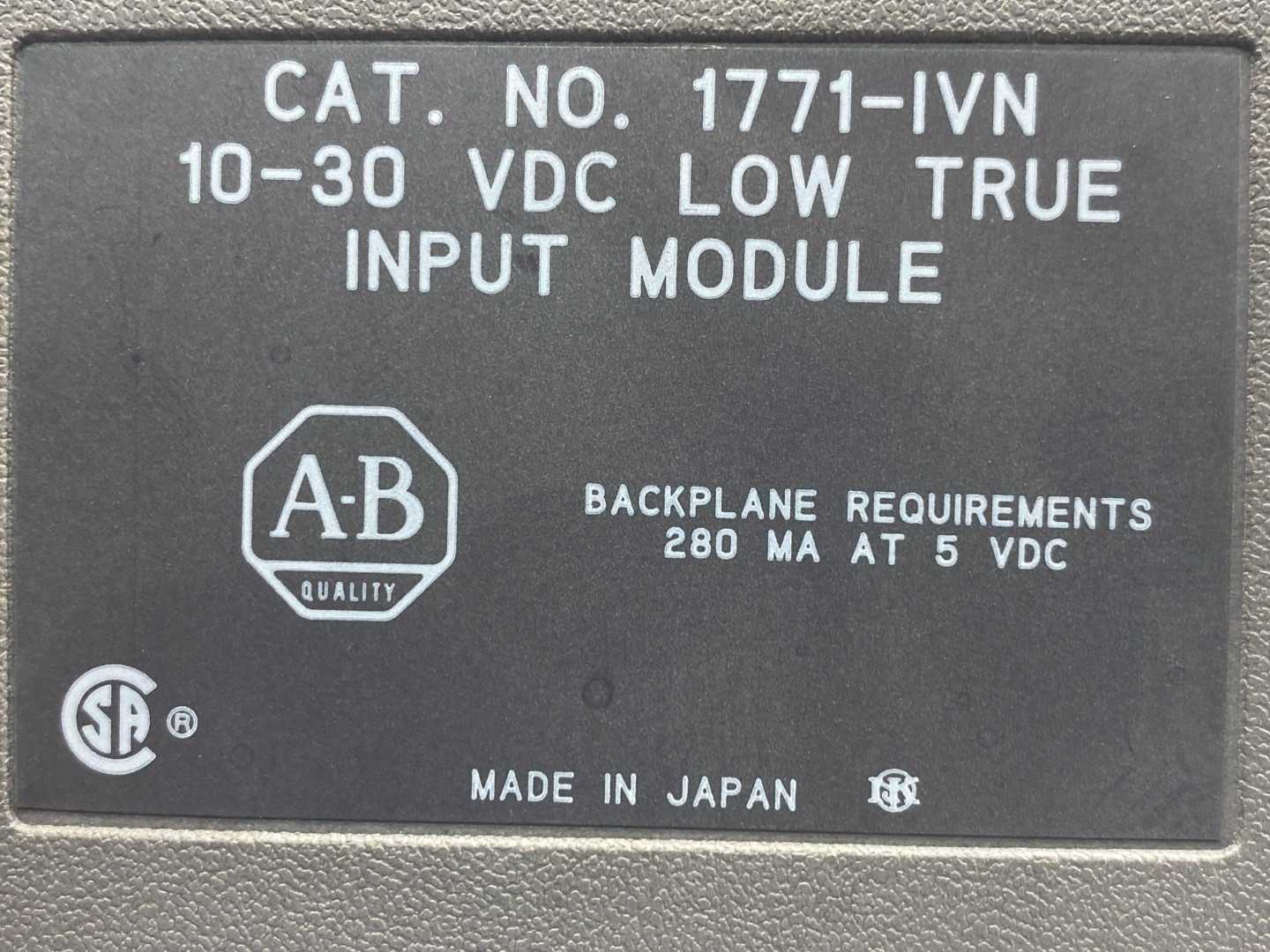 Allen-Bradley 1771-IVN 10 to 30 VDC Low True Input Module 