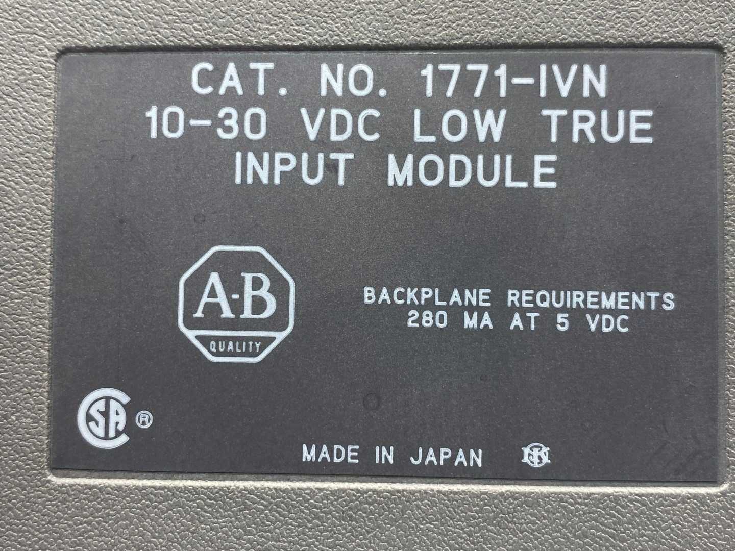 Allen-Bradley 1771-IVN 10 to 30 VDC Low True Input Module 