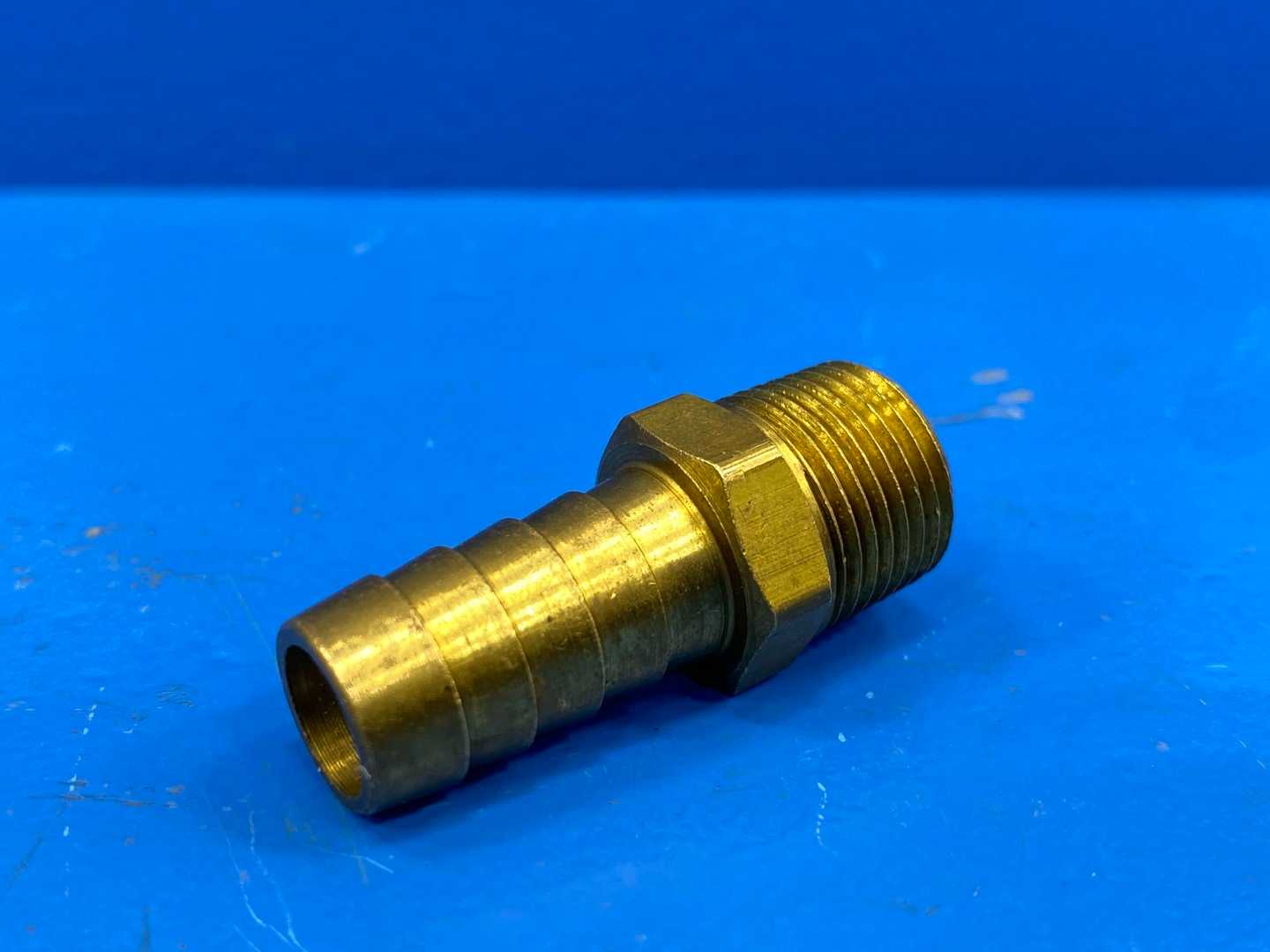 Brass Hose Barb 3/8" barb x 5/8" NPT Male Straight