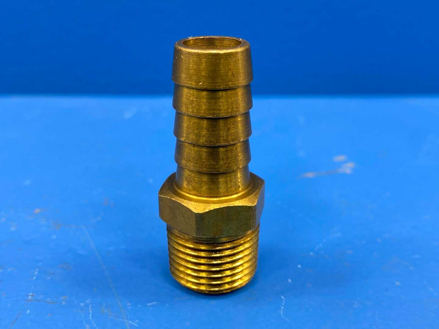 Brass Hose Barb 3/8" barb x 5/8" NPT Male Straight