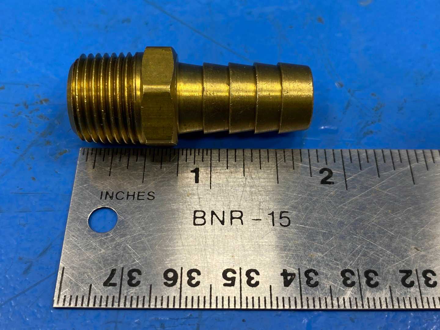 Brass Hose Barb 3/8" barb x 5/8" NPT Male Straight