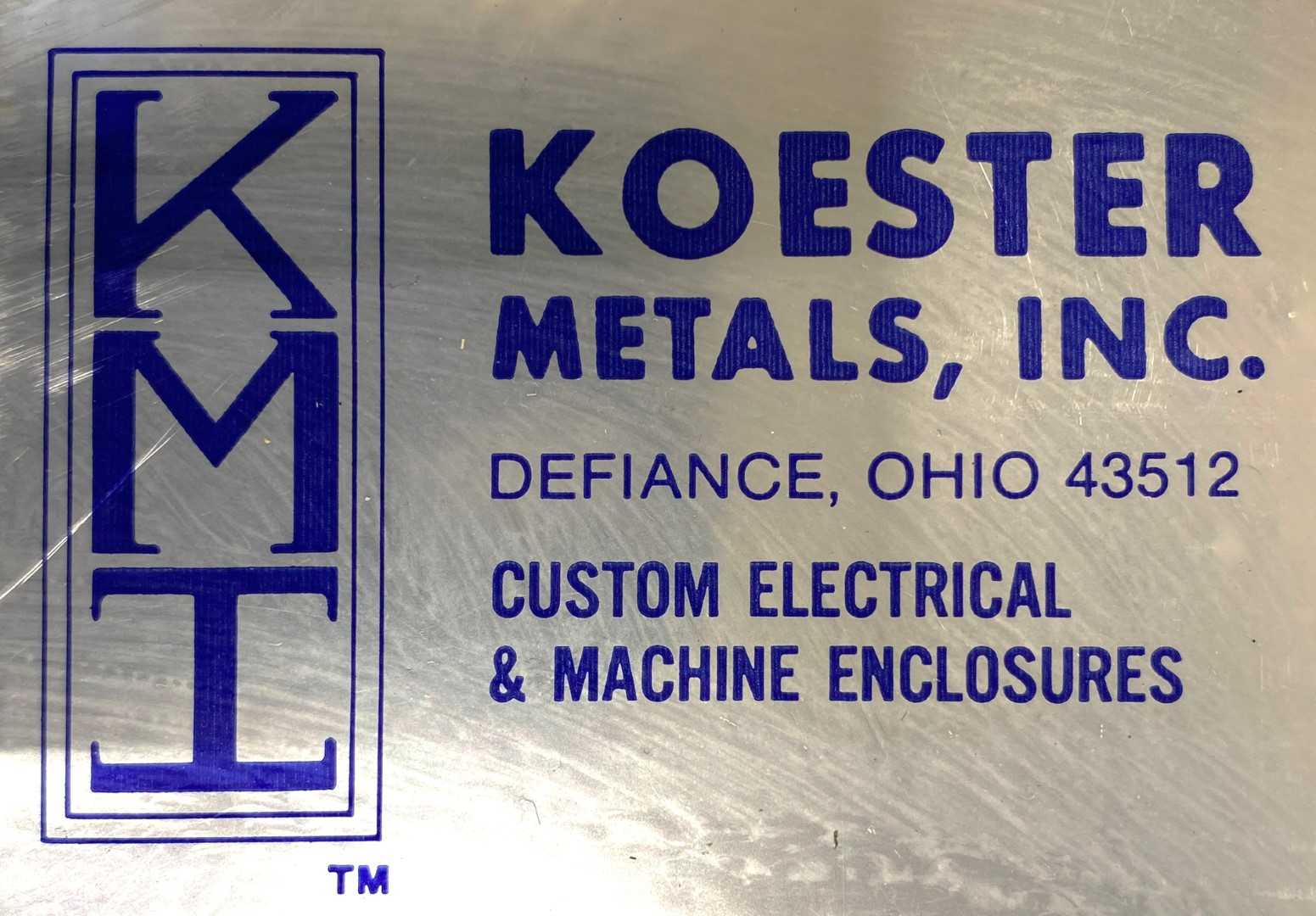 Koester Metals KMI Enclosure, dustless cabinet for electrical equipment, indoor