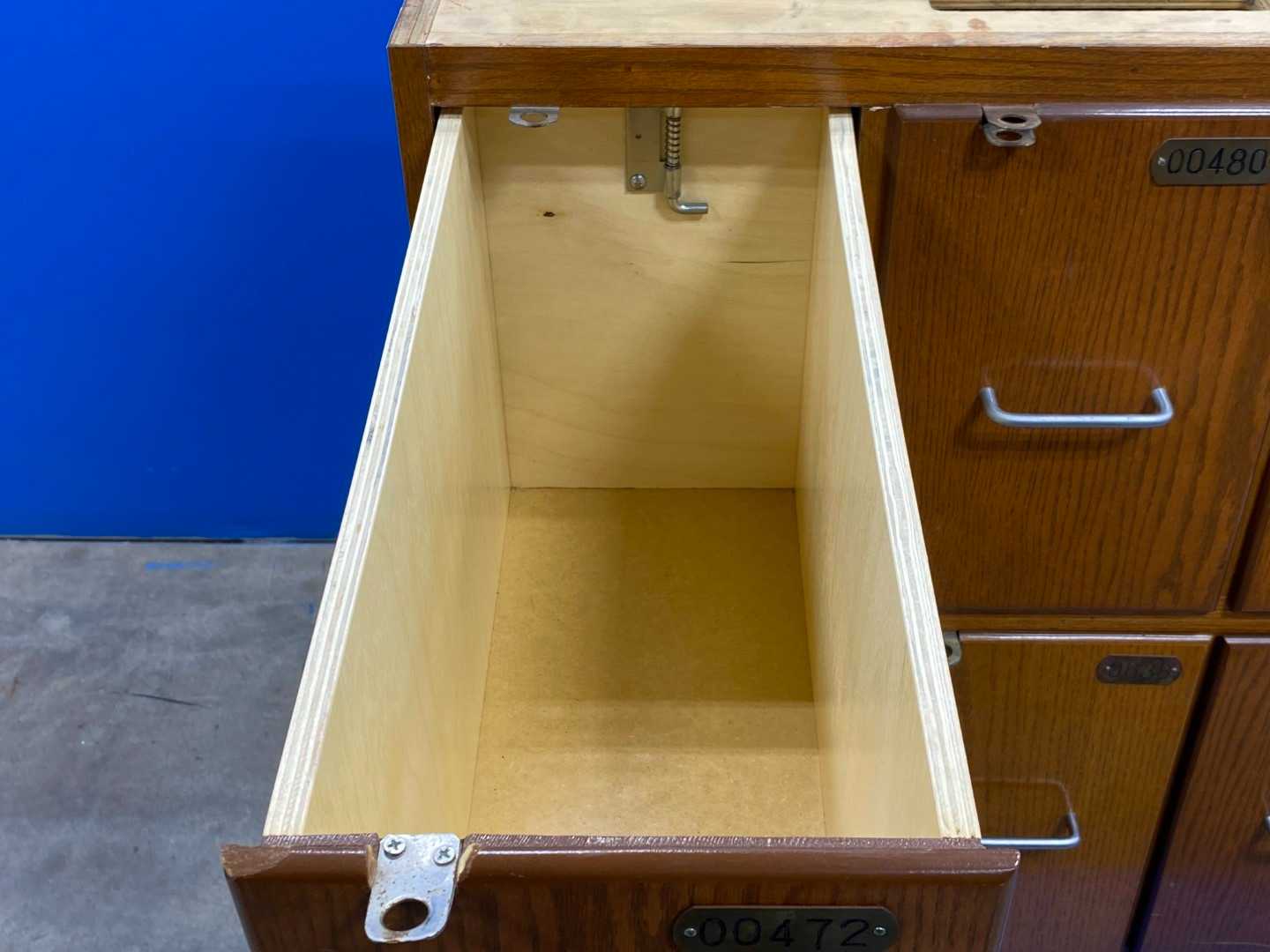 Solid Wood Antique / Vintage Wooden Locker/Cabinet with 12 drawers