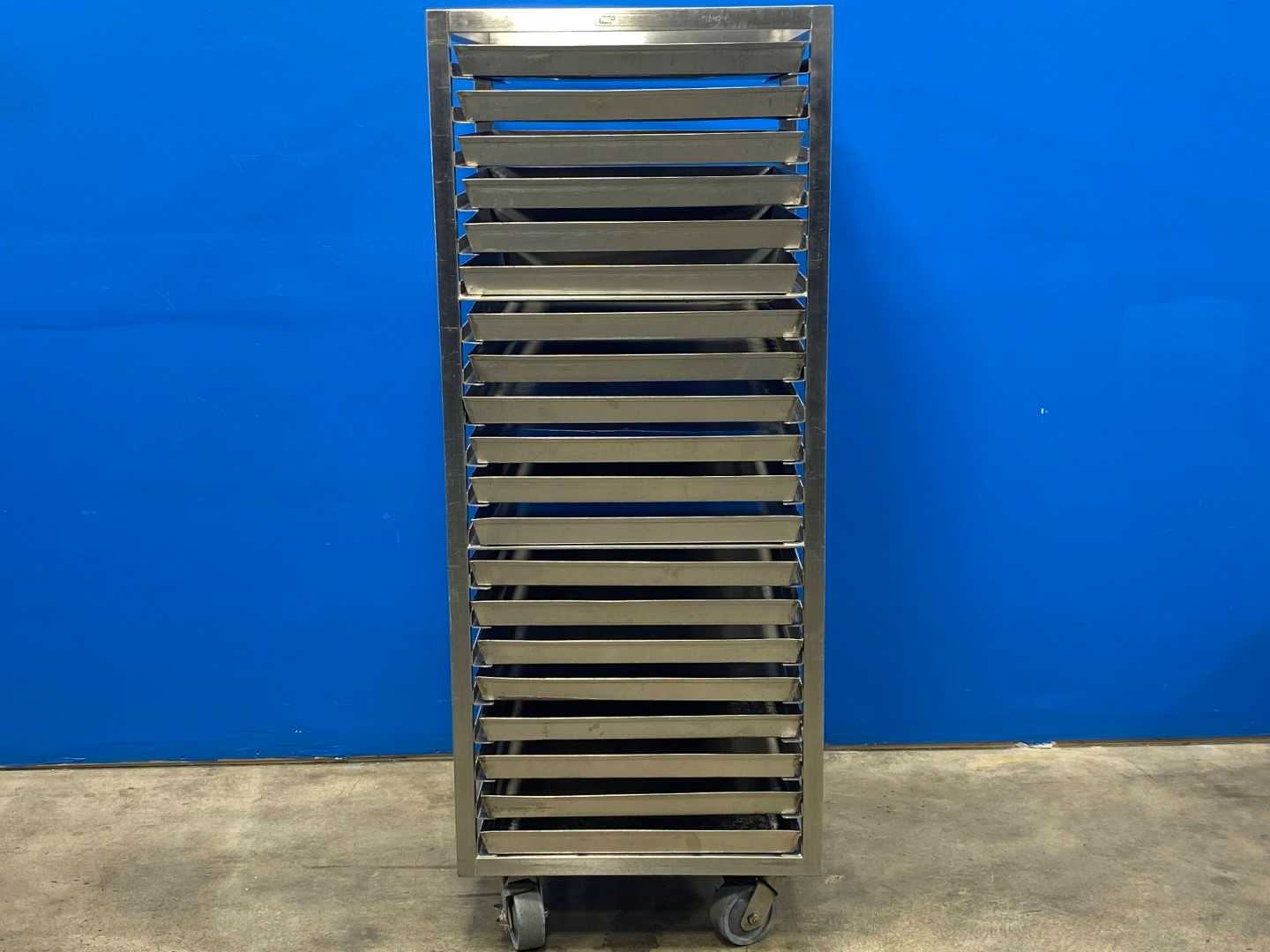 Commercial Restaurant Rack 20 Slots with 25x25x2 Stainless Steel Pans