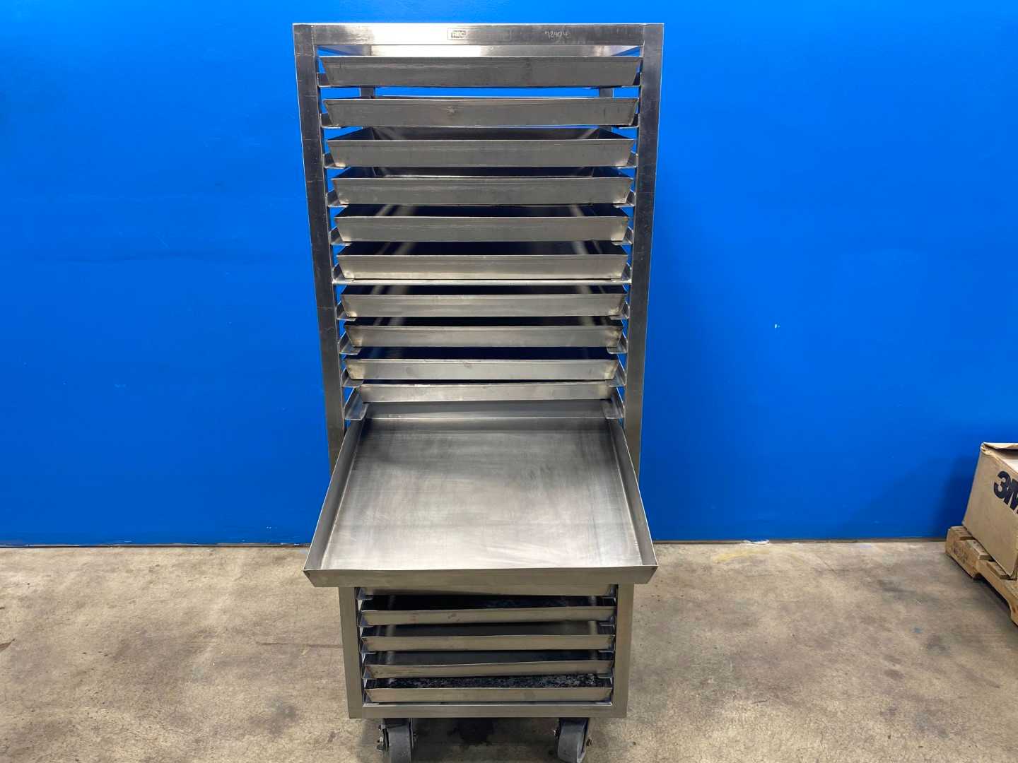 Commercial Restaurant Rack 20 Slots with 25x25x2 Stainless Steel Pans