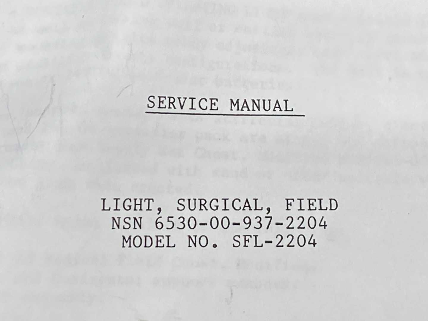 MILITARY PORTABLE FIELD SURGICAL LIGHT, DUAL POWER SOURCE 110V & 24V SFL-2204 